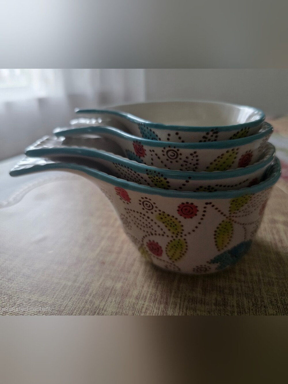 ⭐️40% Off⭐️ Dutch Wax Handpainted Ceramic Measuring Cups Set of 4